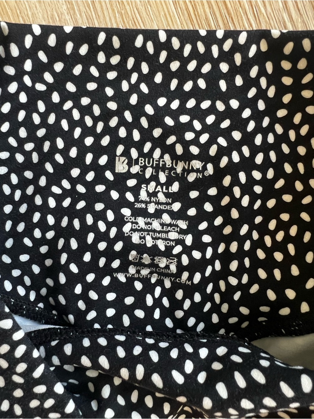 BuffBunny Black High-Waist Shorts with White Dot Print - Picture 3 of 4